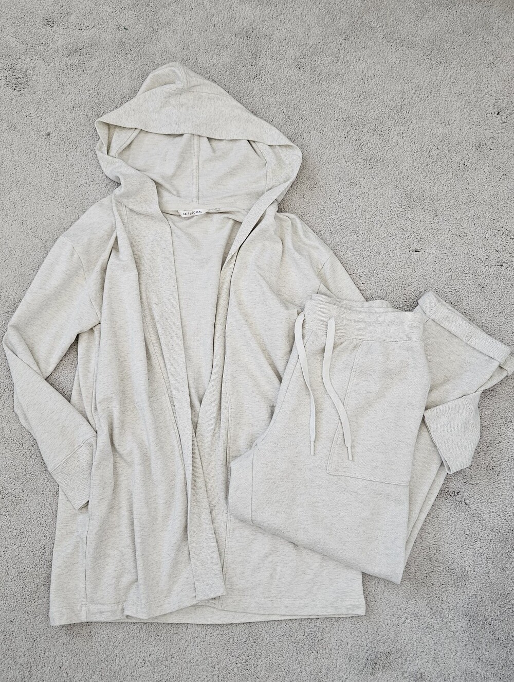 Soma 24/7 Essential Terry Matching Set Hooded Cardigan Sweater & Drawstring Pant
